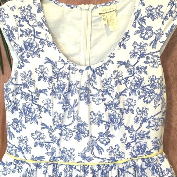 🎁 3 for $30 Matilda Jane Blue Toile Floral Dress with yellow Trim - Picture 3 of 5